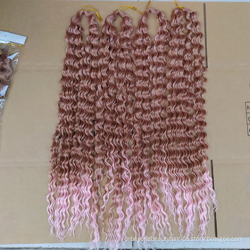 24inch 30inch 36inch Blonde Pink Brown Water Wave Crochet Wavy Hair Synthetic Long Curly Braiding Hair For Women